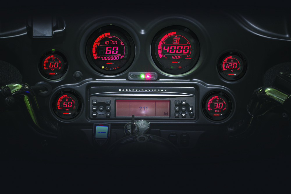 KOSO DIGITAL GAUGE CLUSTER BLACK BEZEL 04-13 FLHT AND FLTR
