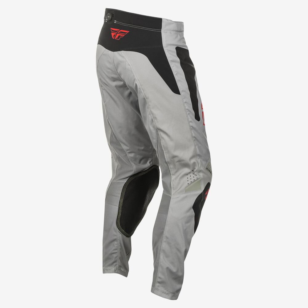 FLY RACING KINETIC SYM PANTS CA/NY LIGHT GREY/RED/BLACK SZ 40