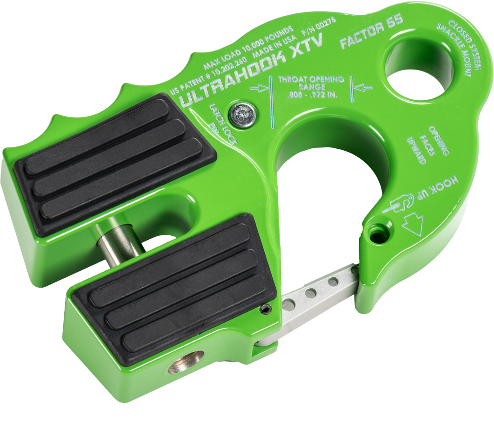ULTRAHOOK XTV WINCH SHACKLE MOUNT LIME GREEN