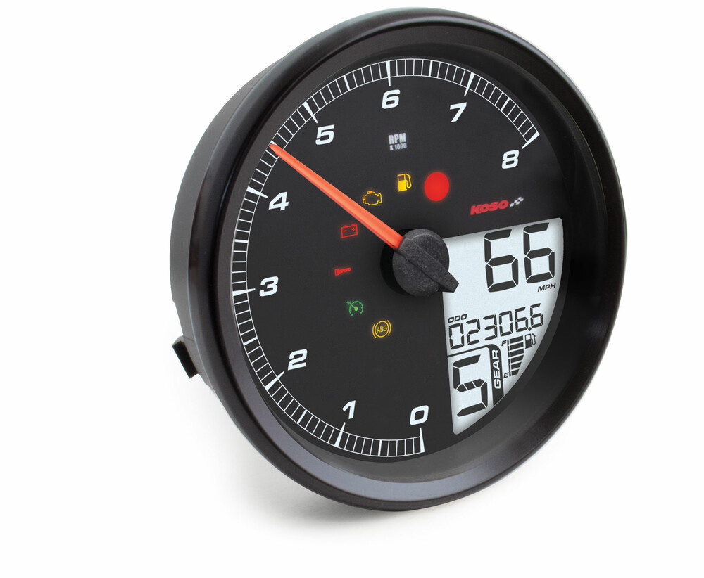 KOSO HD-05 4.5" GAUGE BLACK BEZEL `12-17 FXD 11-12FXST 14-22FLHR