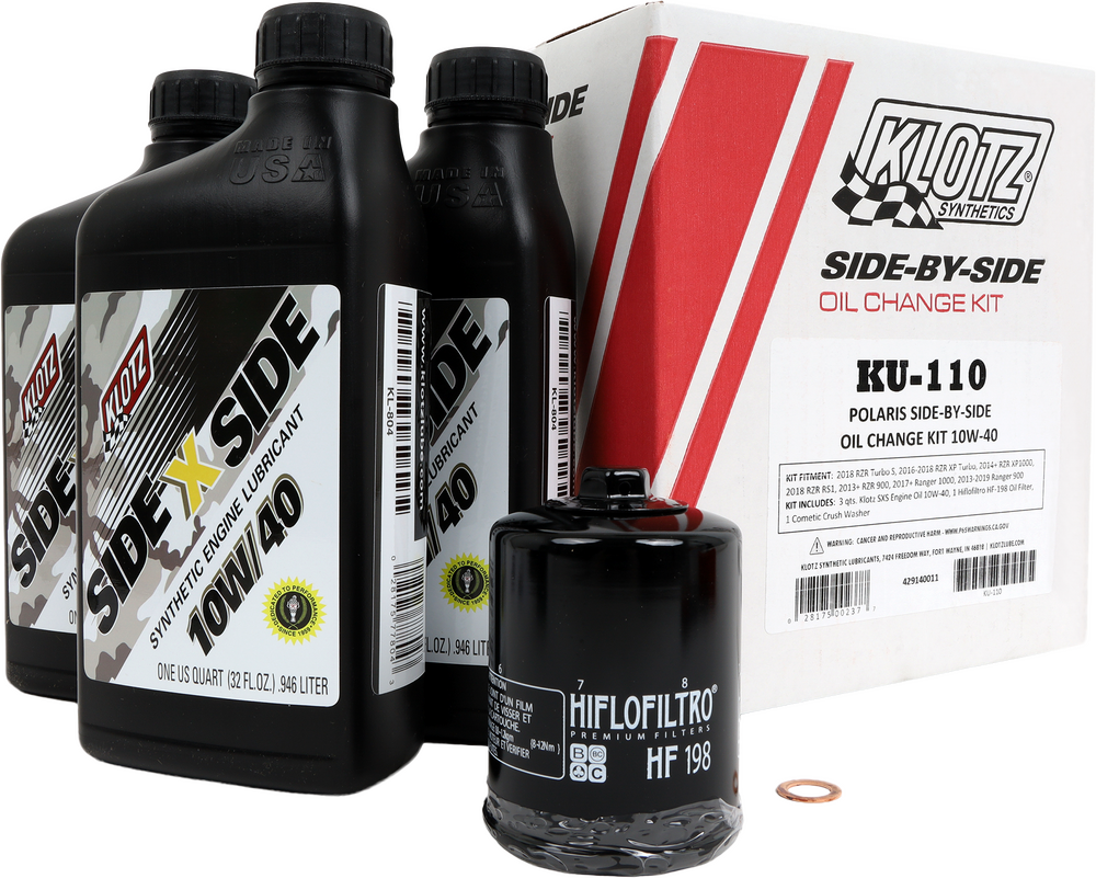 Klotz Polaris SxS 3qt Synthetic Oil Change Kit