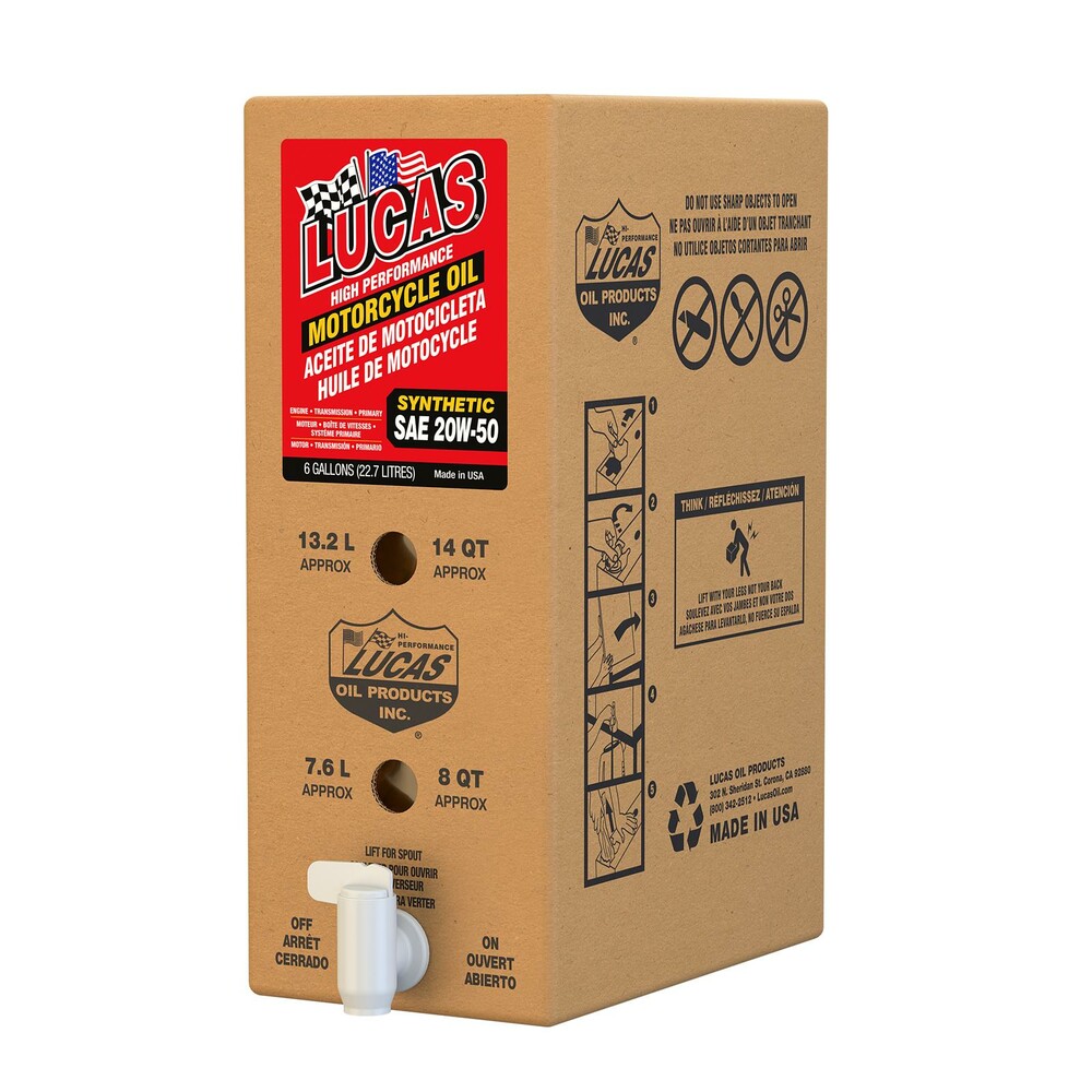 LUCAS HIGH PERF 4T SYN ENGINE OIL 20W50 6 GAL BOX