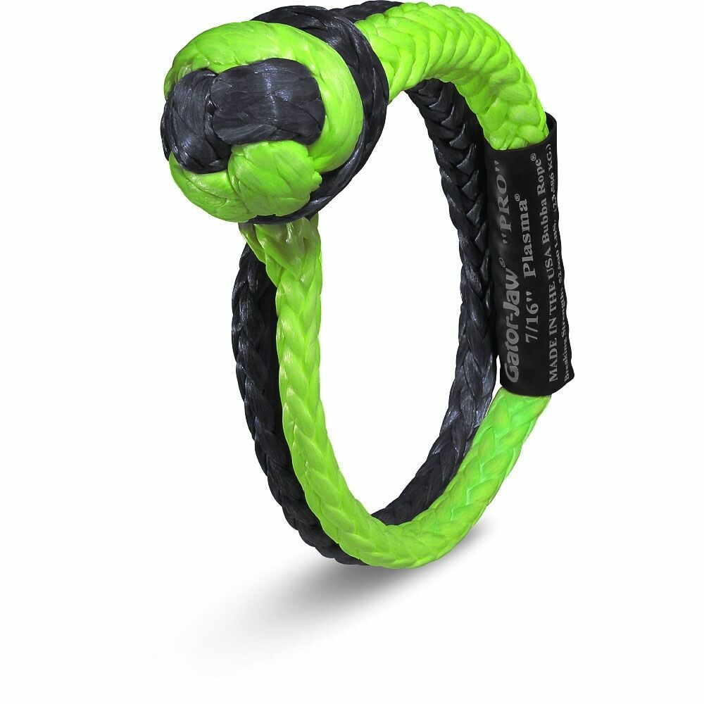 BUBBA ROPES GATOR JAW PRO GREEN/BLACK SHACKLE 7/16"