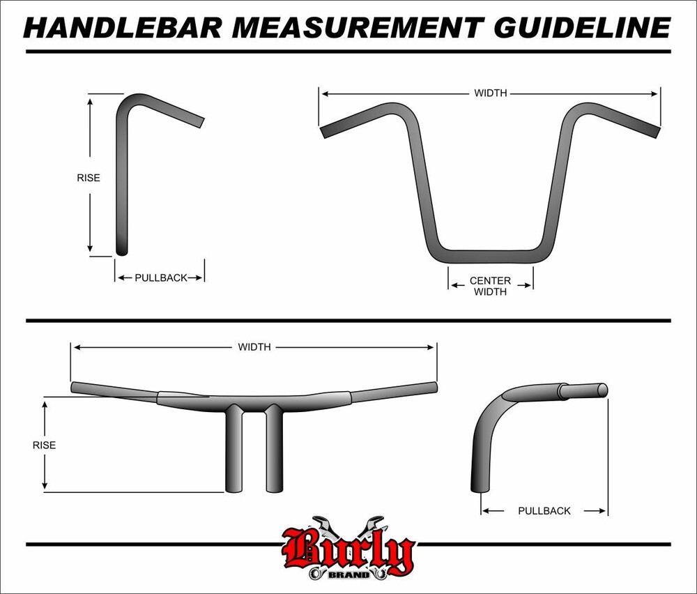 BURLY BRAND BURLY 13" BAGGER BAR 1.25" TBW CHROME