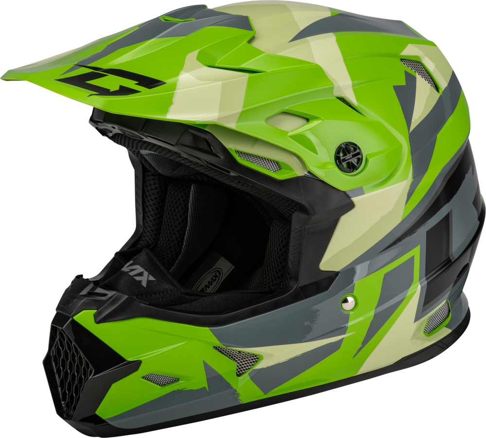 Gmax MX-96S Splinter Helmet — Green/Grey/Black