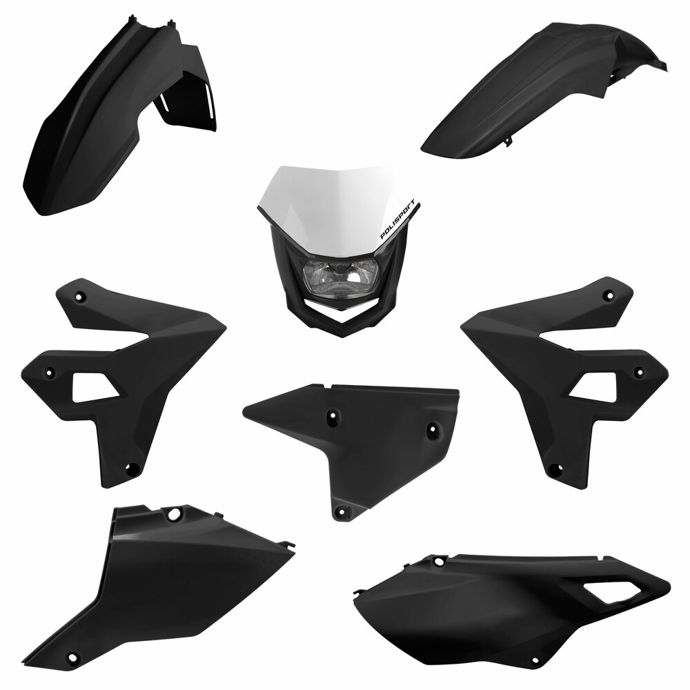 POLISPORT RESTYLING KIT W/HALO HEADLIGHT BLACK SUZ DRZ400