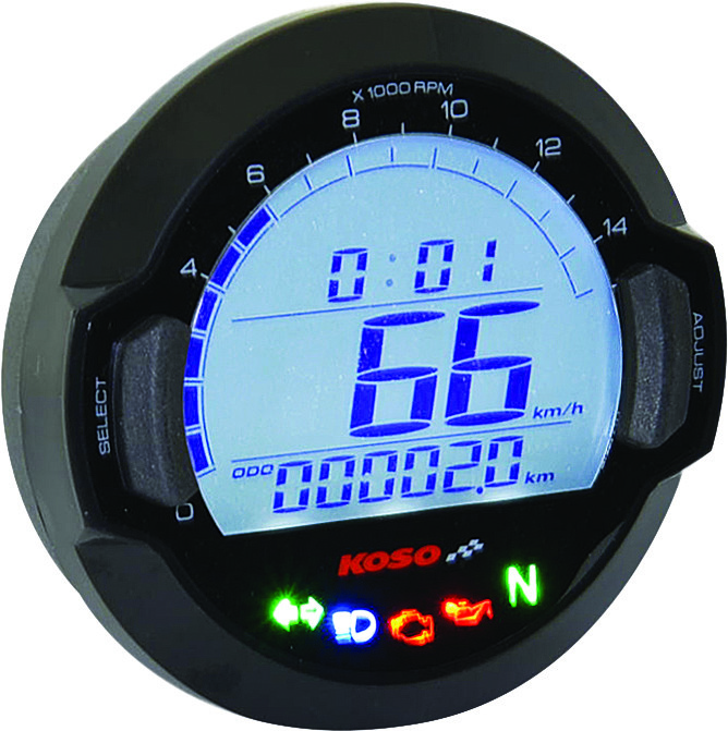 KOSO DL-03SR DIGITAL GAUGE BLACK BEZEL
