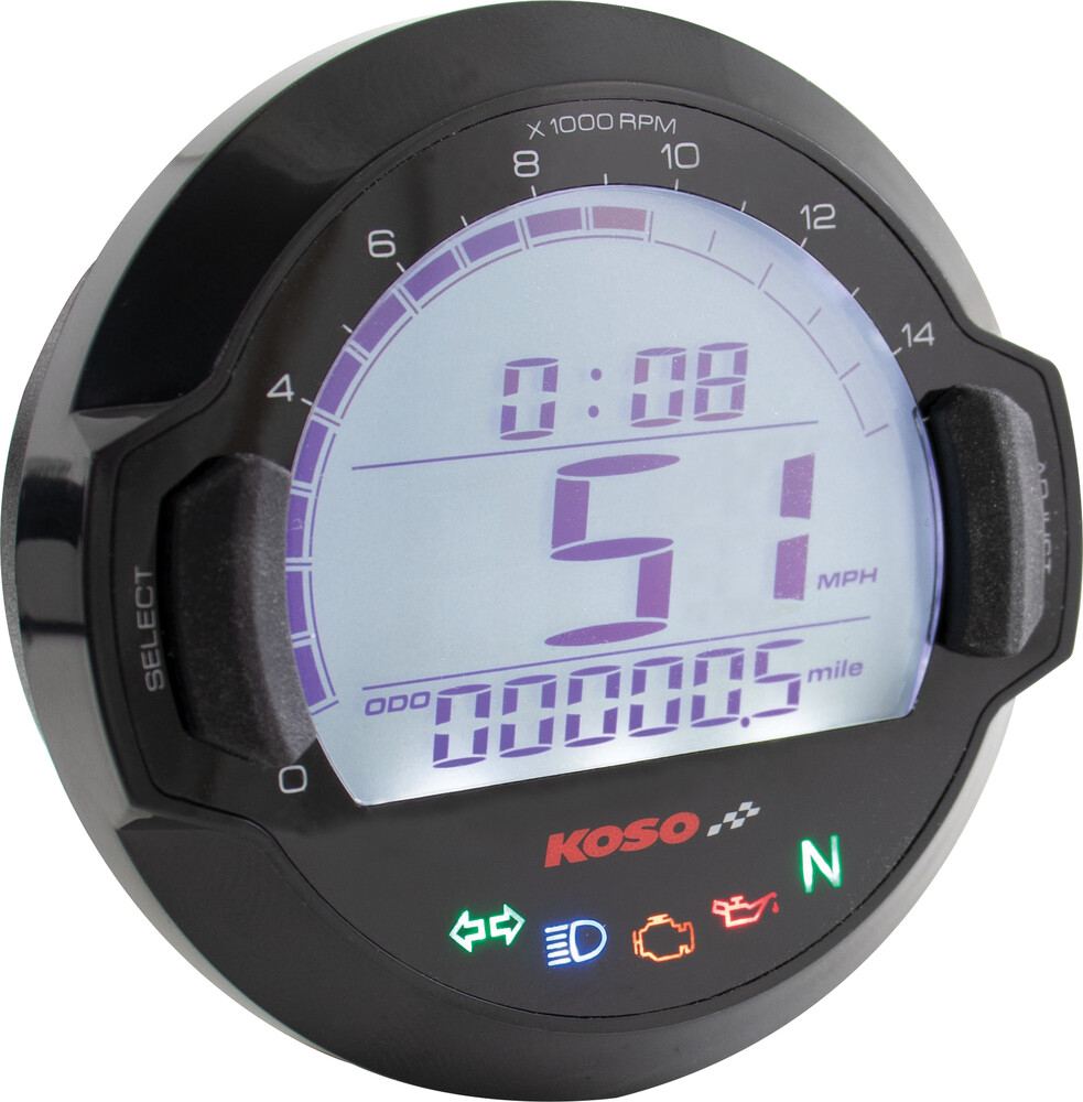 KOSO DL-03SR DIGITAL GAUGE BLACK BEZEL