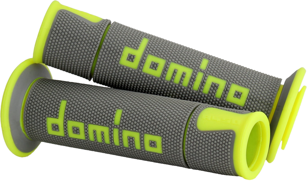 DOMINO RACING A450 ROAD RACING GRIPS GREY/FLO YELLOW PAIR