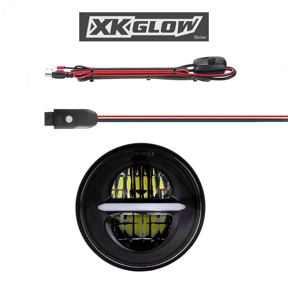 Xk Glow 5.75" Xkchrome Headlight Black Bezel