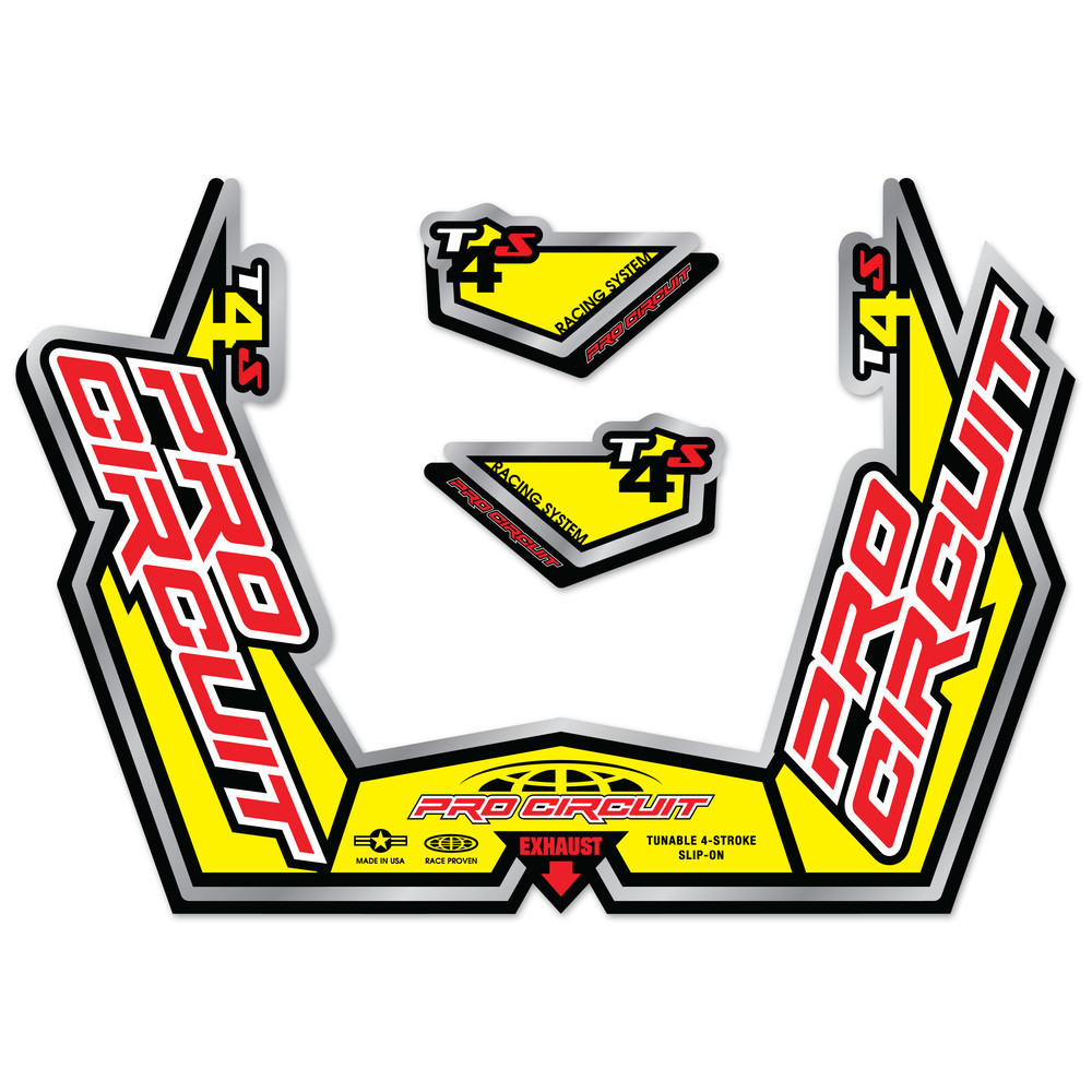 PRO CIRCUIT T-4S STICKER KIT REPLACEMENT MUFFLER STICKERS