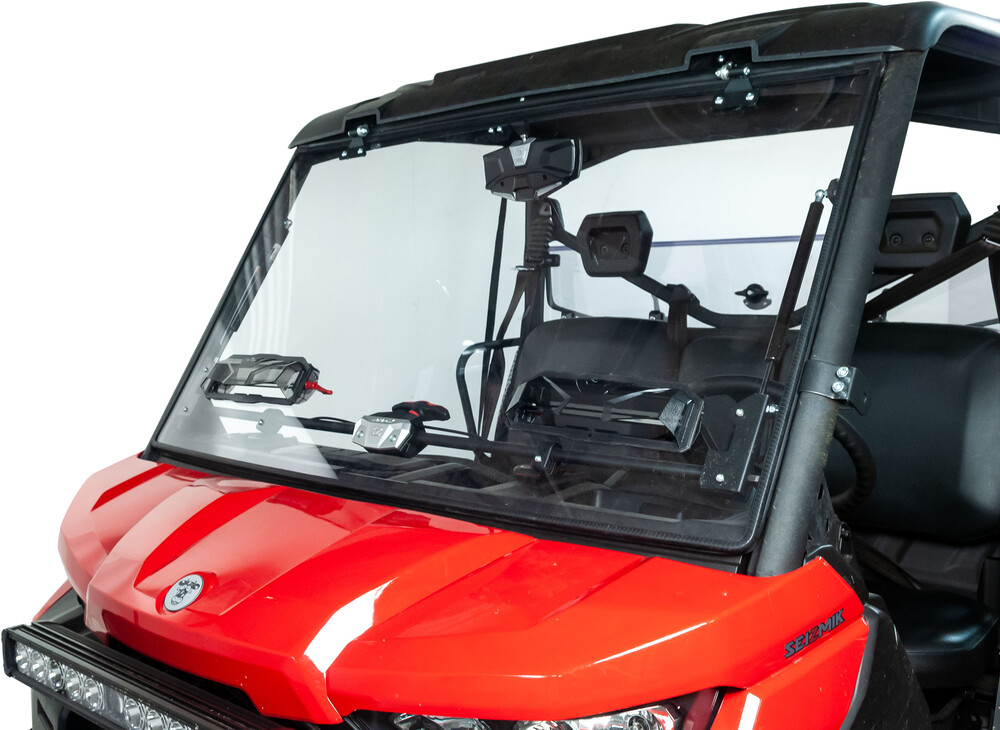 Seizmik Flip-Up Windshield With Vents Can AM Defender 1000 / 800 2016-2021
