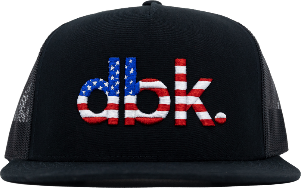 Dbk Basics Flag 2fifty Black Trucker Hat