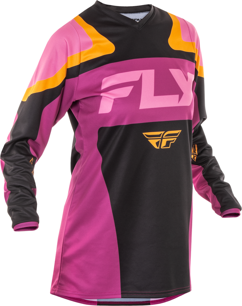 Fly Racing Women's F-16 Jersey — Black/Mauve/Yellow