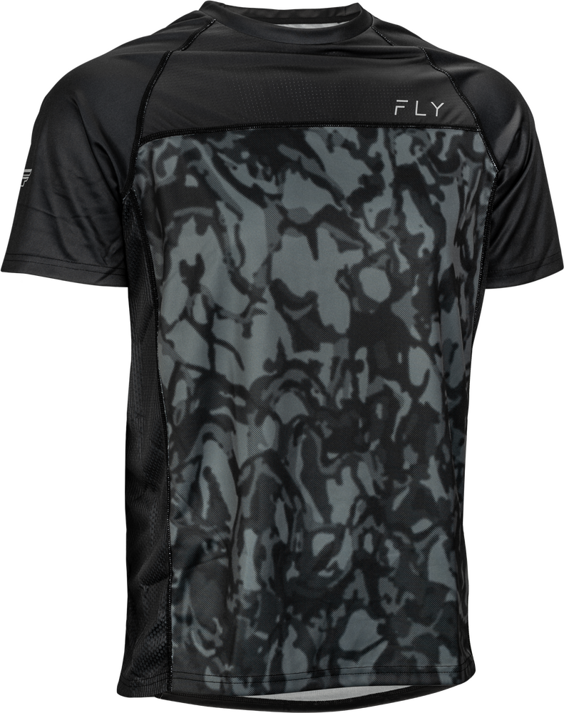 Fly Racing Super D Jersey — Dark Grey Camo/Black