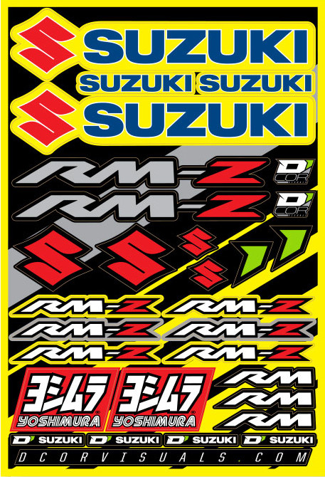 D-COR DECAL SHEET SUZUKI RMZ 12"X18"