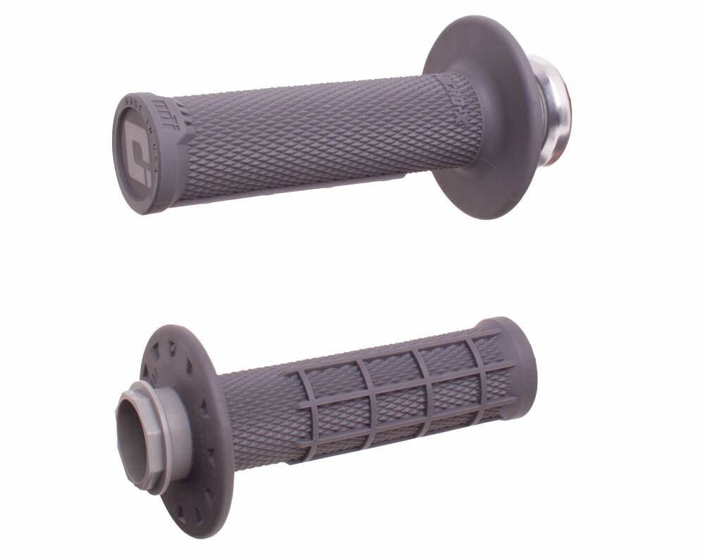 ODI MICRO-X LOCK-ON GRIPS HALF-WAFFLE GRAPHITE/SILVER