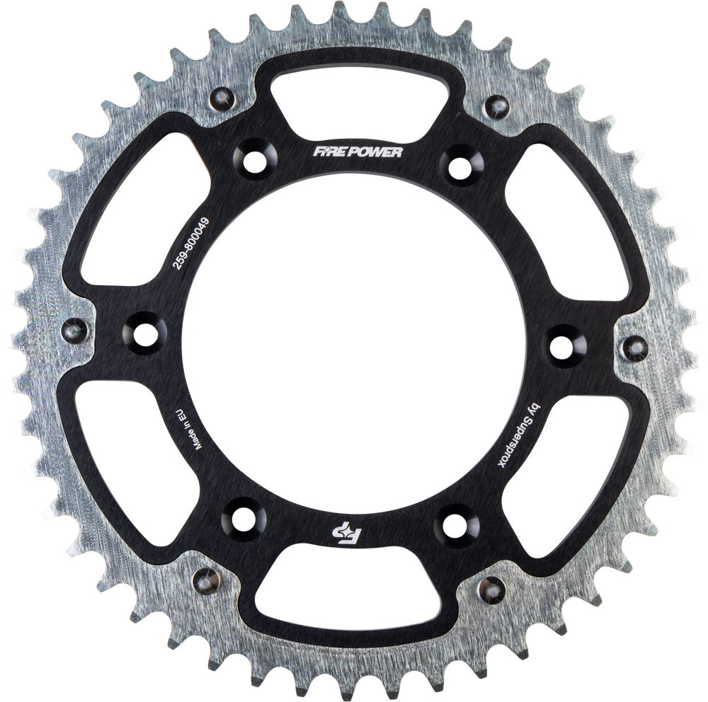 FIRE POWER REAR SPROCKET HYBRID 49T BLK/SIL