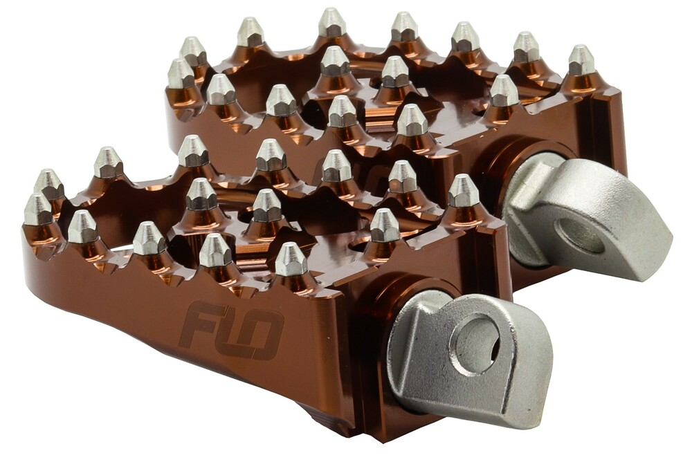 FLO MOTORSPORTS MOTO STYLE FOOTPEG SET BRONZE 2"X3.125"