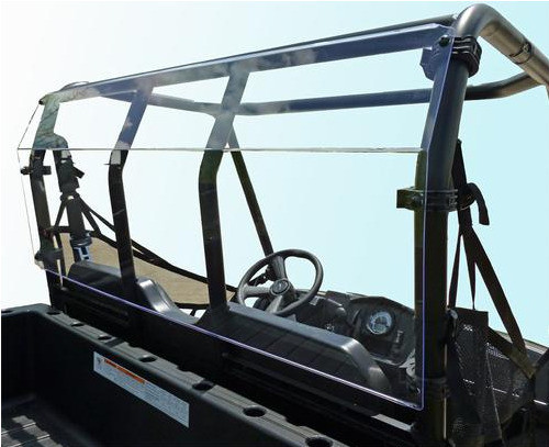 Spike Polycarbonate Rear Windshield Polaris Ranger Mid Size Round Tube 2010-2014