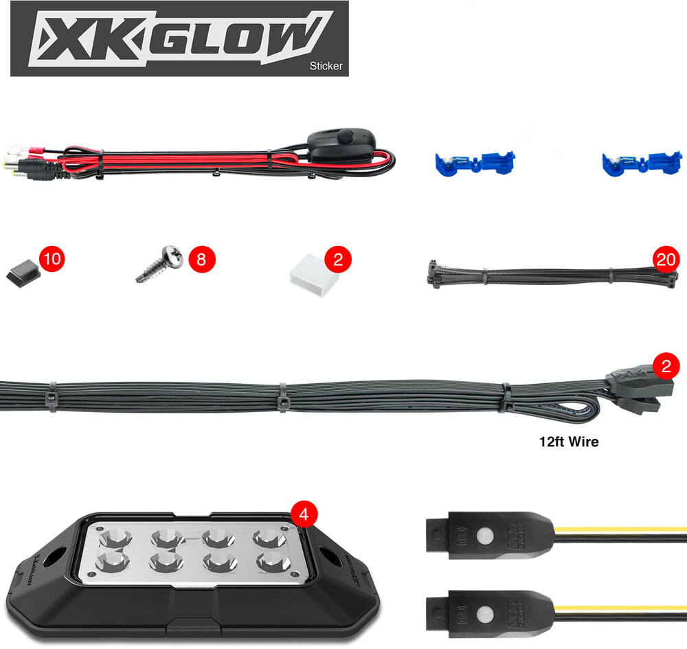 XK GLOW 4PC RGB ROCK LIGHT