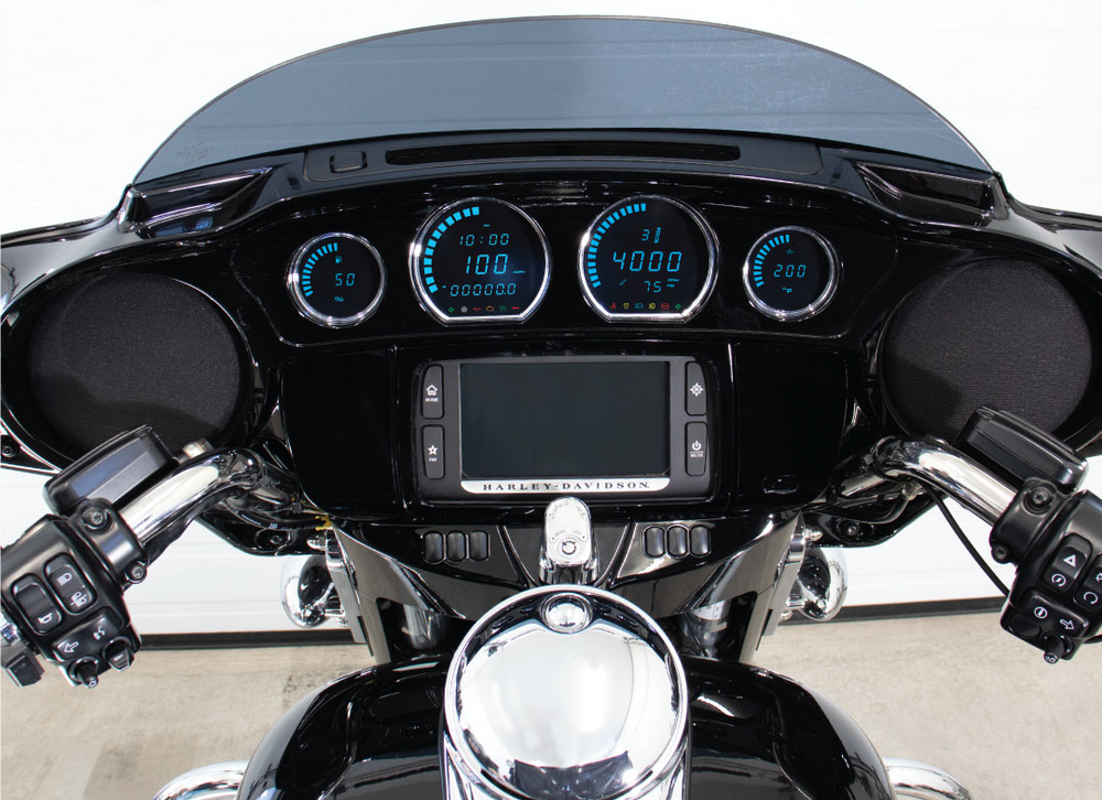 KOSO 4 PIECE BLUE LED GAUGES `14-22 FLHT FLHX FLTR