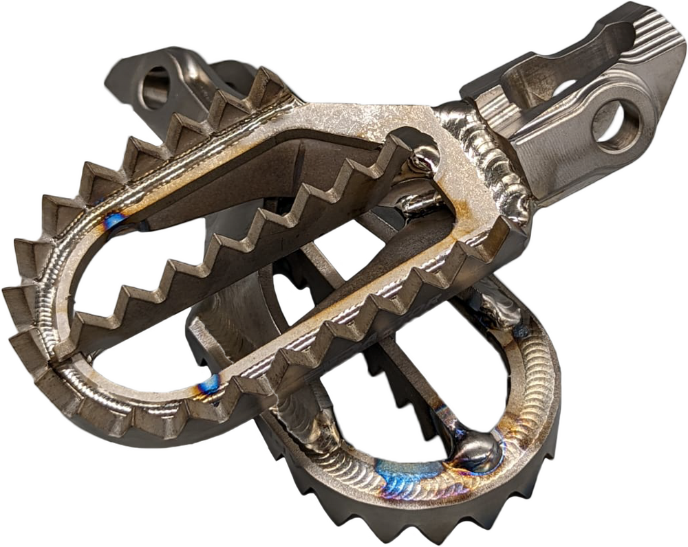 RAPTOR TITANIUM FOOT PEGS GAS/HUSQ/KTM STARK 10MM BACK