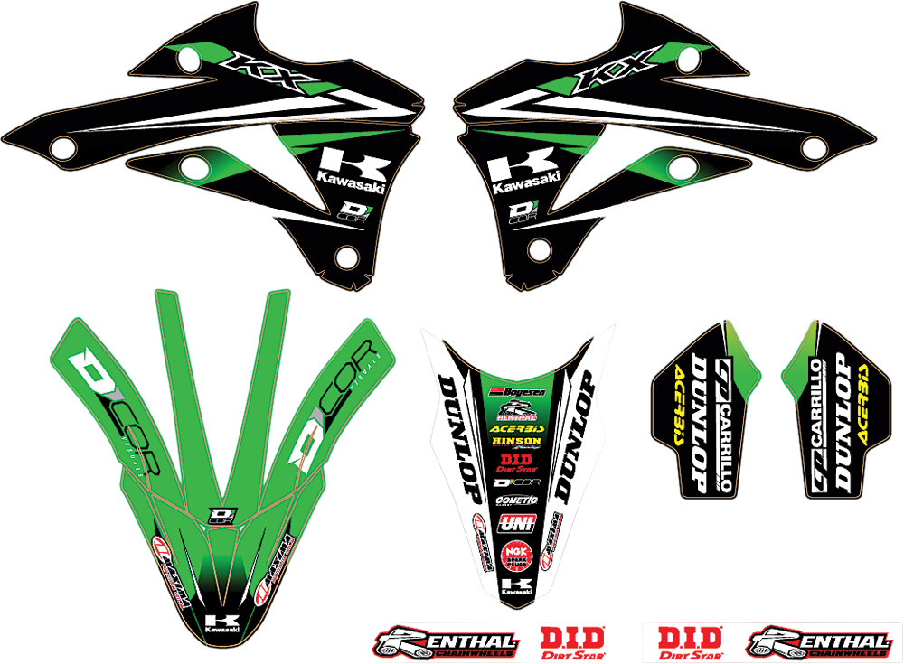 D-COR 2014 MONSTER ENERGY KAWASAKI TEAM GREEN GRAPHICS/TRIM KIT