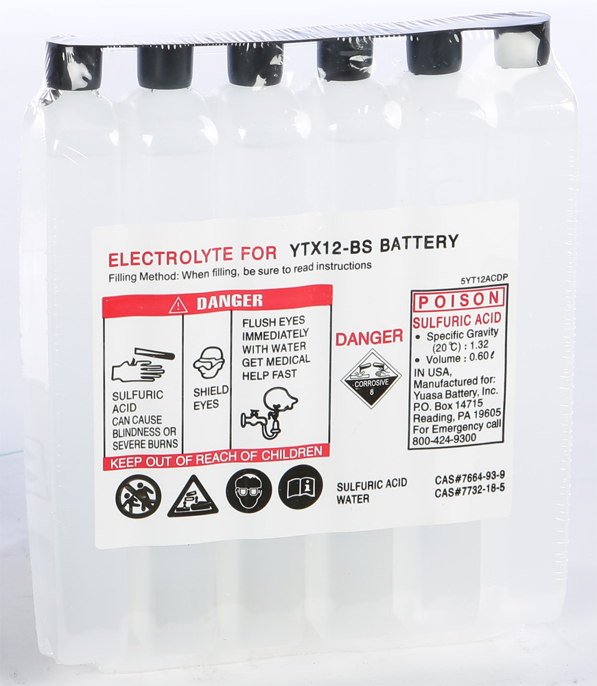 YUASA ELECTROLYTE PACK YTX12-BS EA/ ACID PACK YTX12-BS