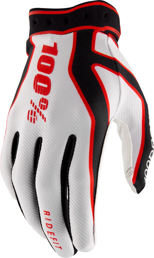 100-Percent RideFit Gloves — Grey/Black