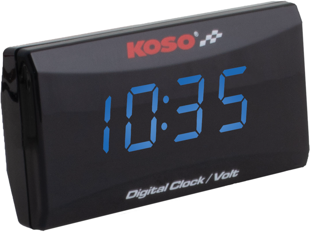 KOSO SUPER SLIM CLOCK / VOLT METER BLUE DISPLAY
