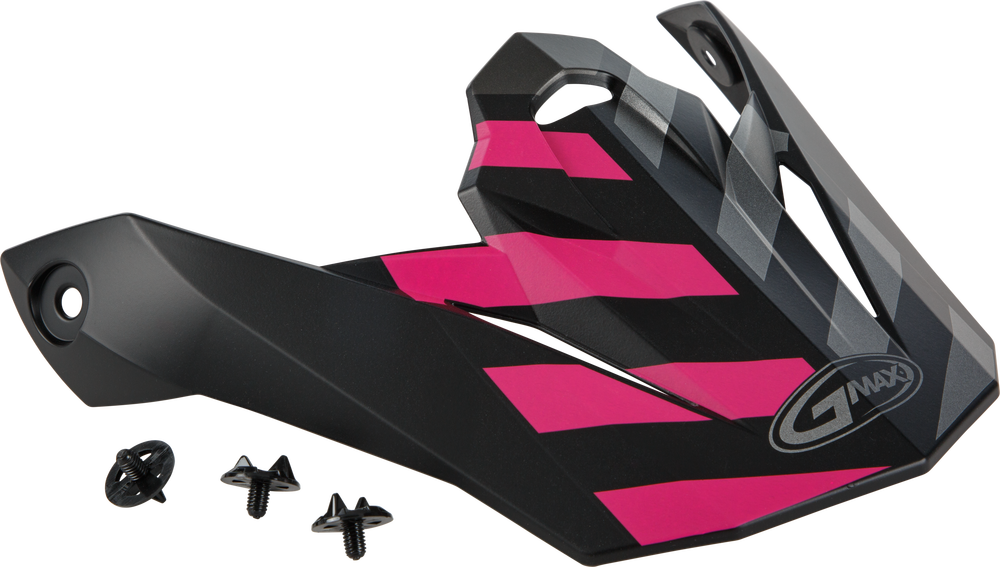 Gmax Fame MX-86 Visor w/Screws — Black/Pink/Silver