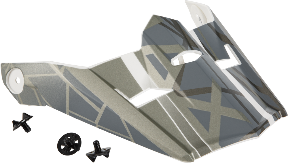 Gmax Mega MX-46 Visor w/Screws — White/Silver