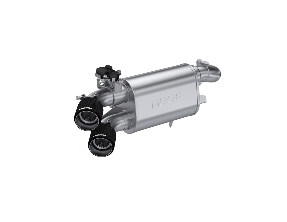 Mbrp Dual Stacked Slip-On System W/ Active Exhaust Cf Tip