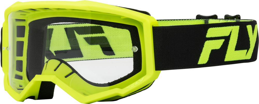 Fly Racing Youth Focus Goggles (2024) — Black/Hi-Vis Yellow