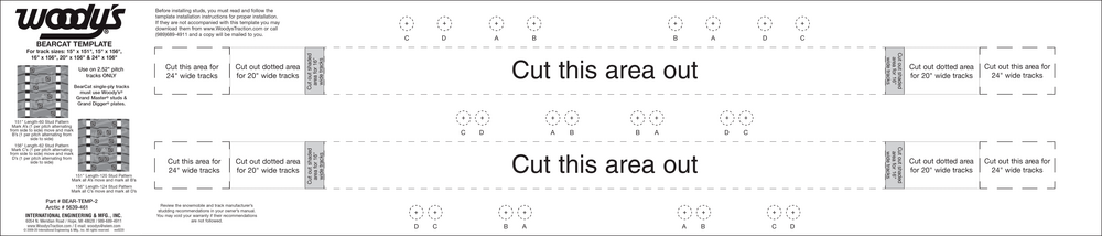 WOODYS STUD TEMPLATE BEARCAT 2.52" PITCH TRACKS
