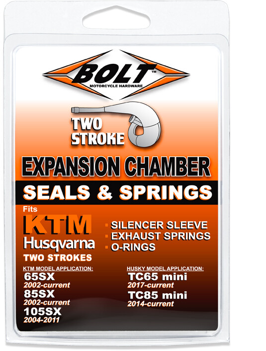 Bolt Hardware 2 Stroke Exhaust Pipe To Silencer Sleeve And Spring Kit KTM / Husqvarna 65cc-85cc