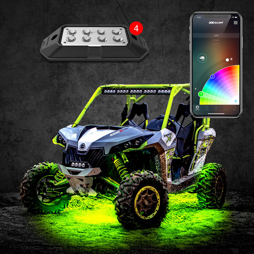 XK GLOW 4PC RGB ROCK LIGHT
