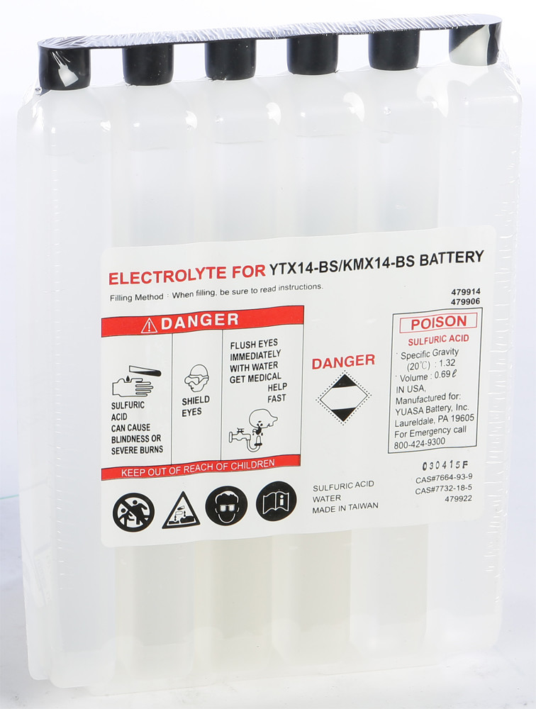 YUASA ELECTROLYTE PACK YTX14-BS EA/ ACID PACK YTX14-BS