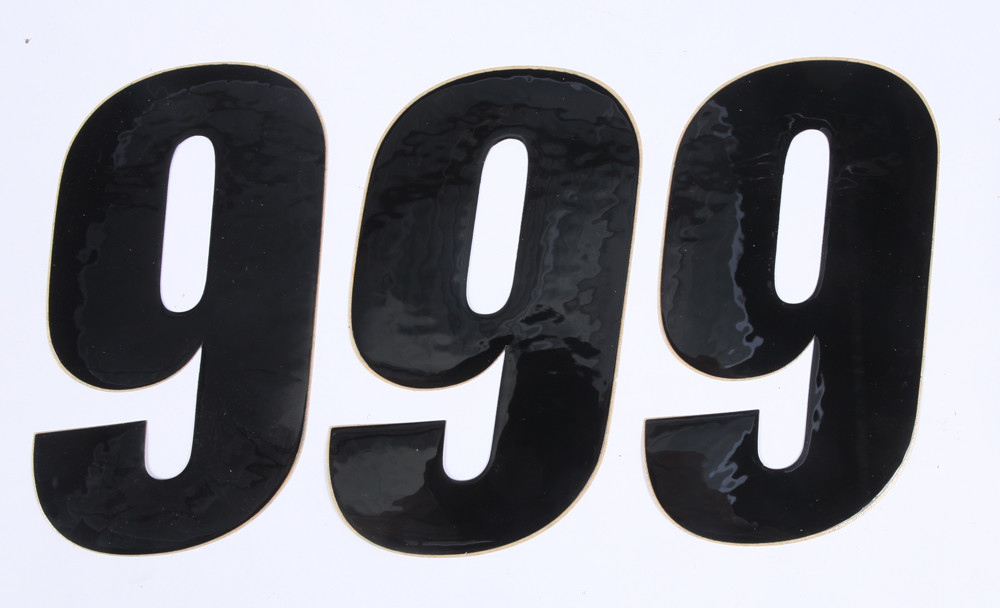 D-COR NUMBER 9 BLACK 6" 3/PK