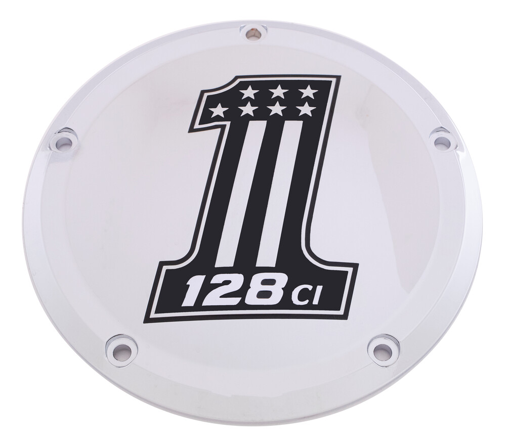 6   M8 SOFTAIL DERBY COVER 128 CHROME