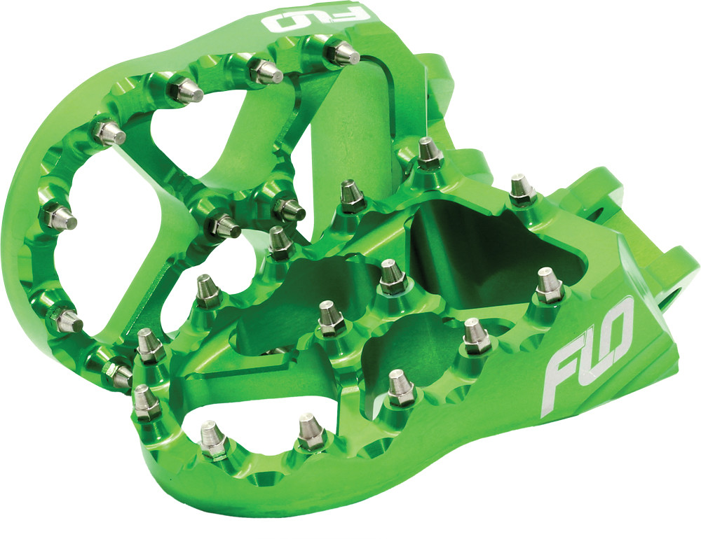 FLO MOTORSPORTS PRO SERIES FOOT PEGS GREEN
