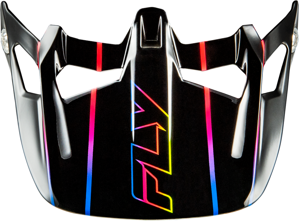 Fly Racing WERX-R CARBON FLOW VISOR BLACK/MULTI — Black/Multi Color