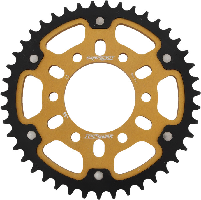 SUPERSPROX REAR STEALTH SPROCKET ALU/STL 43T-530 GLD KAW