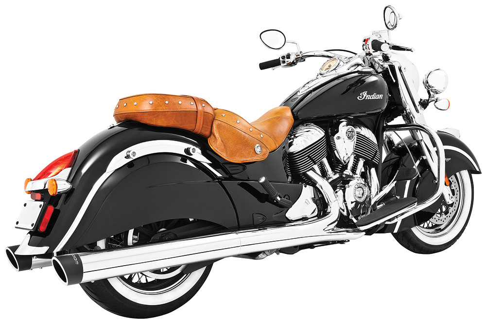 Freedom Liberty Slip-Ons 4" Chrome W/Black Tip `14-20 Indian