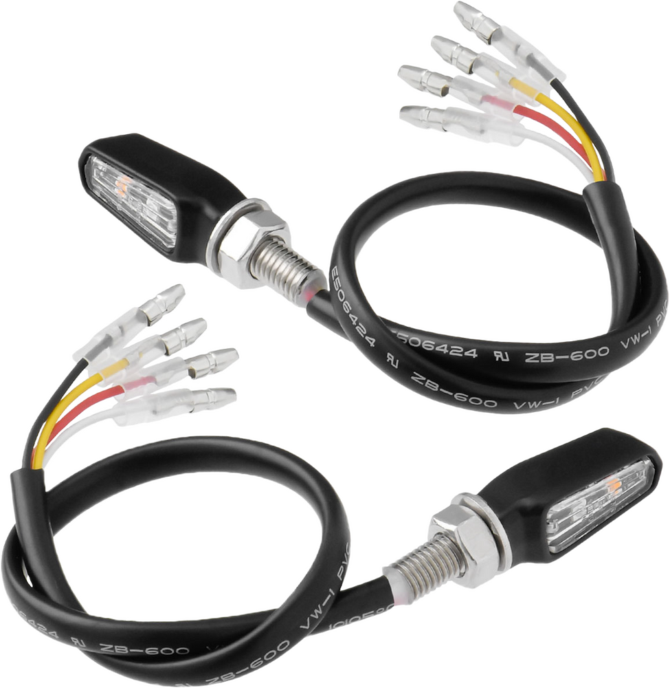 Zeta 701 Led Turn Signals W/Taillight Blk W/Clr Lens Pr