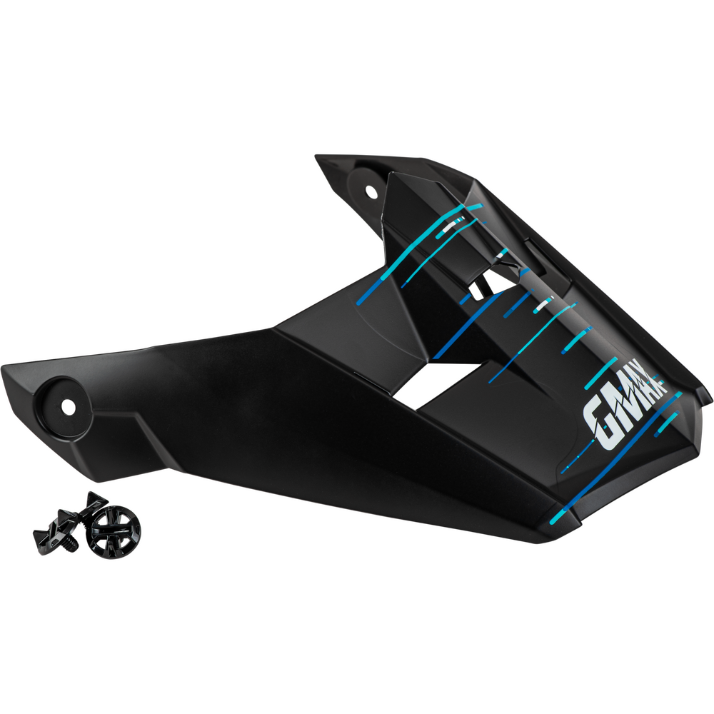 Gmax MX-46 FREQUENCY OFF-ROAD VISOR MATTE BLACK/BLUE XS-MD — Matte Black/Blue