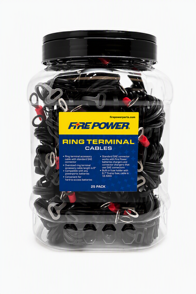 Fire Power 25/Pk Ring Jar Display Ring Terminal Cables