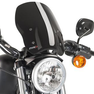 Puig Windscreen Naked New Gen Black `04-22 XL (Ex 48)