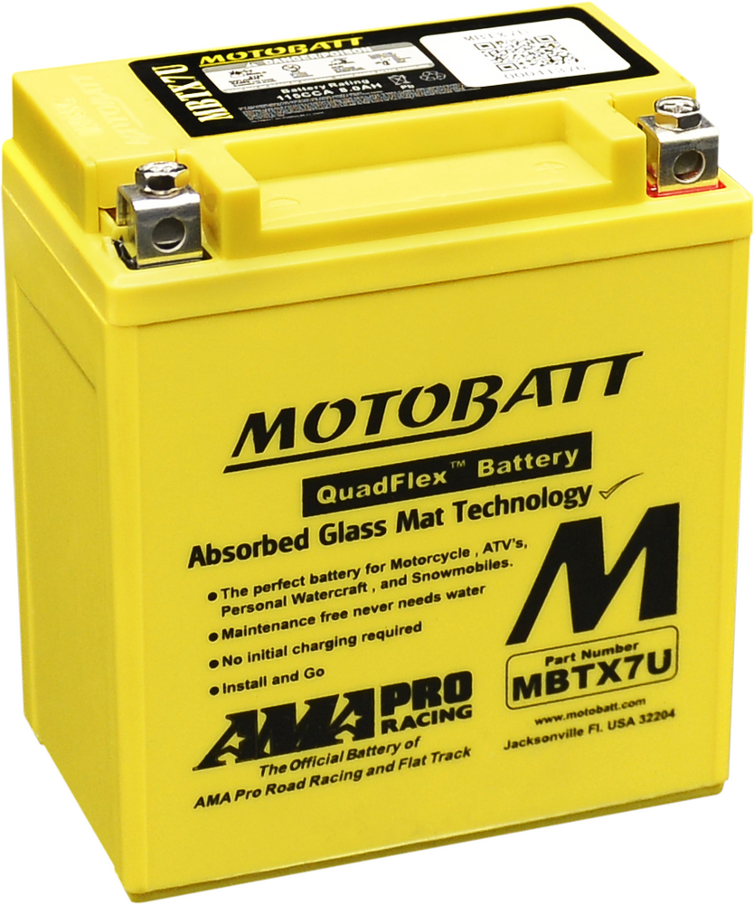 MOTOBATT BATTERY MBTX7U SEALED FACTORY ACTIVATED